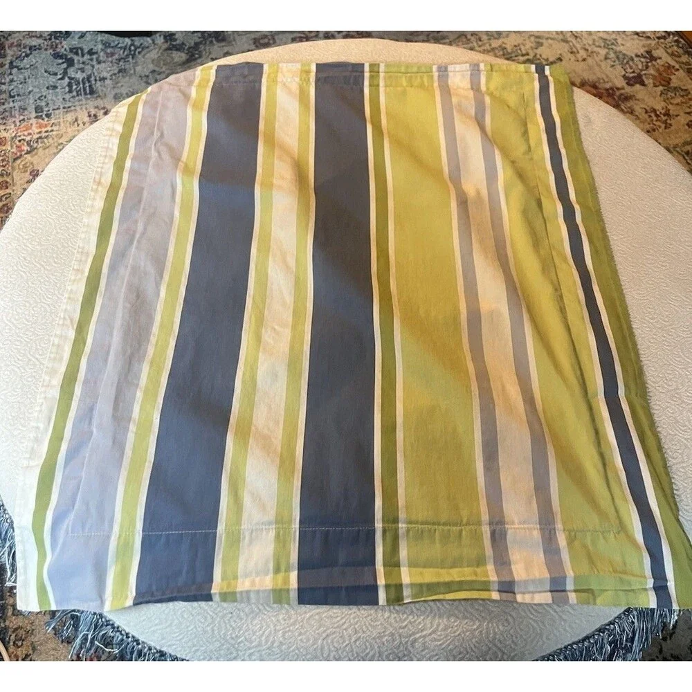 Pottery Barn striped pillow sham blue & green standard size 24” X 29”